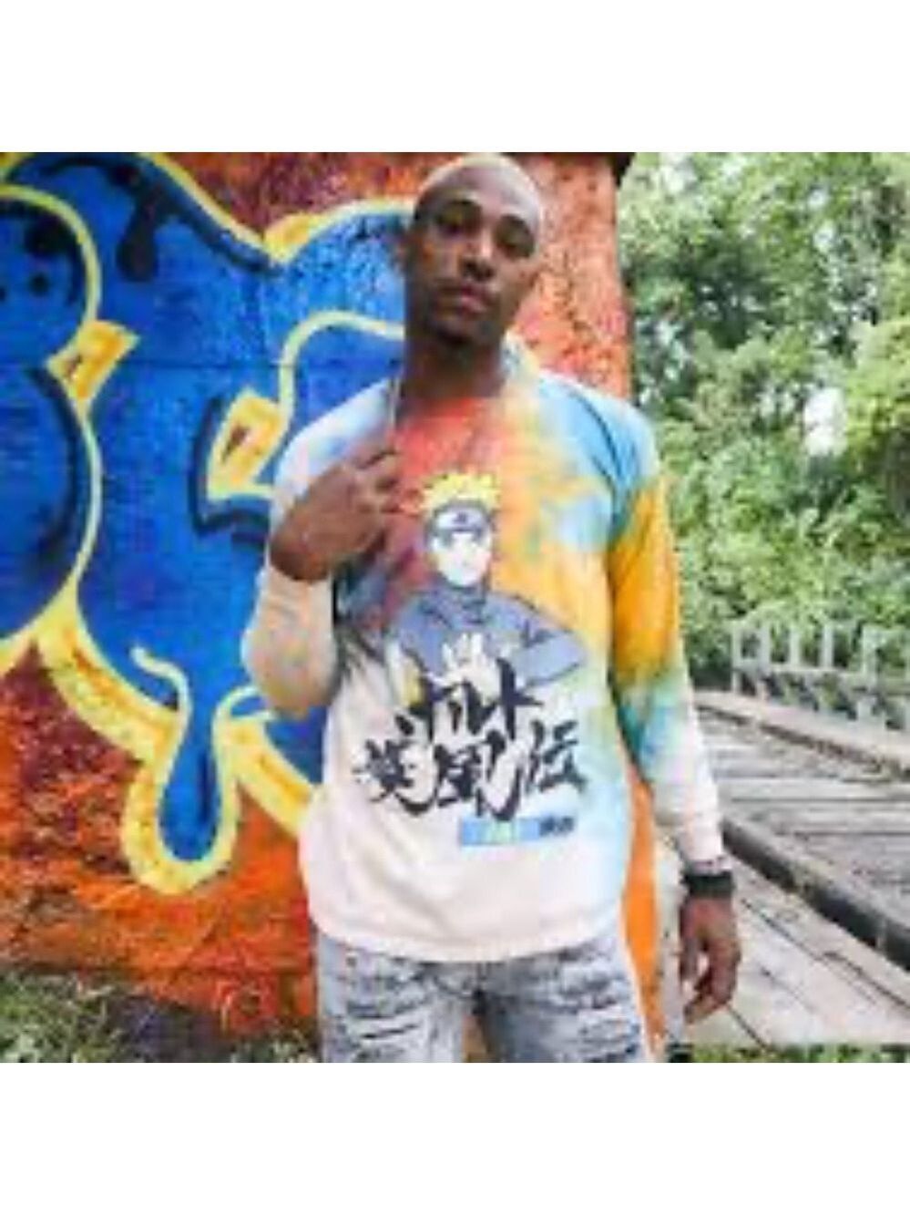 Naruto Shippuden Tie Dye Graphic Long Sleeve Tee